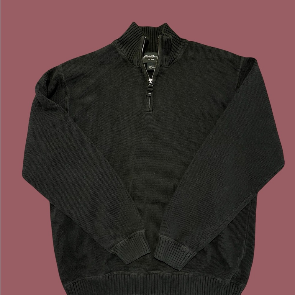 Vintage Eddie Bauer Tight Knit Quarter Zip Mens Size XL